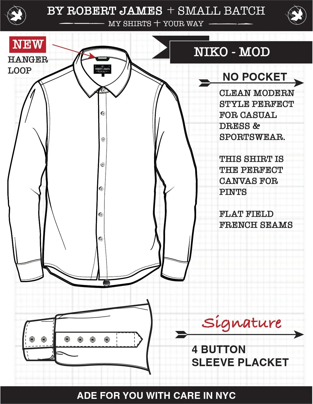 Niko  // DRESS SHIRT PIMA BROADCLOTH  - SMALL BATCH STYLE
