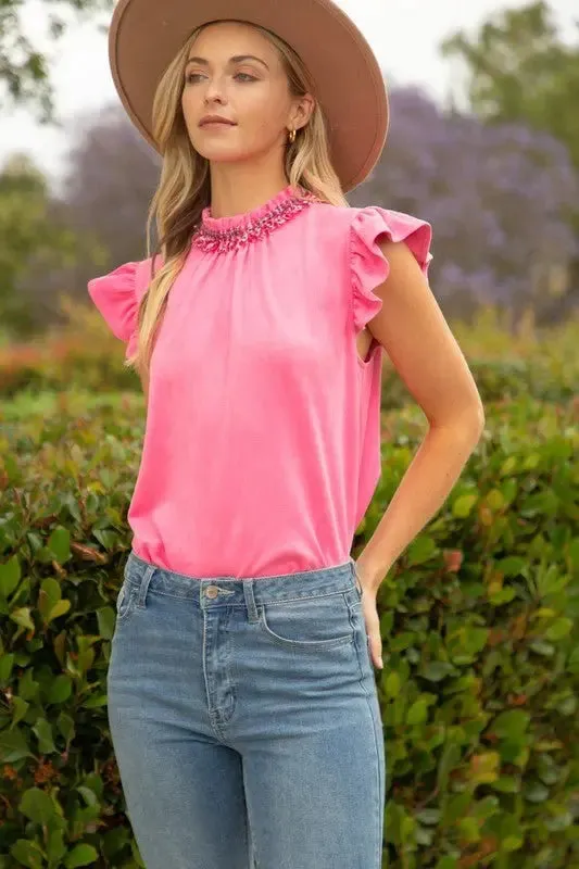 Now And Then Tie Back Suede Top
