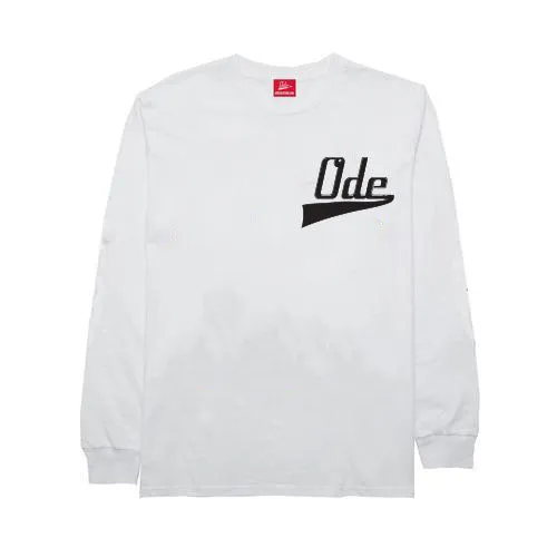 Ode Script Long Sleeve T-Shirt  -White