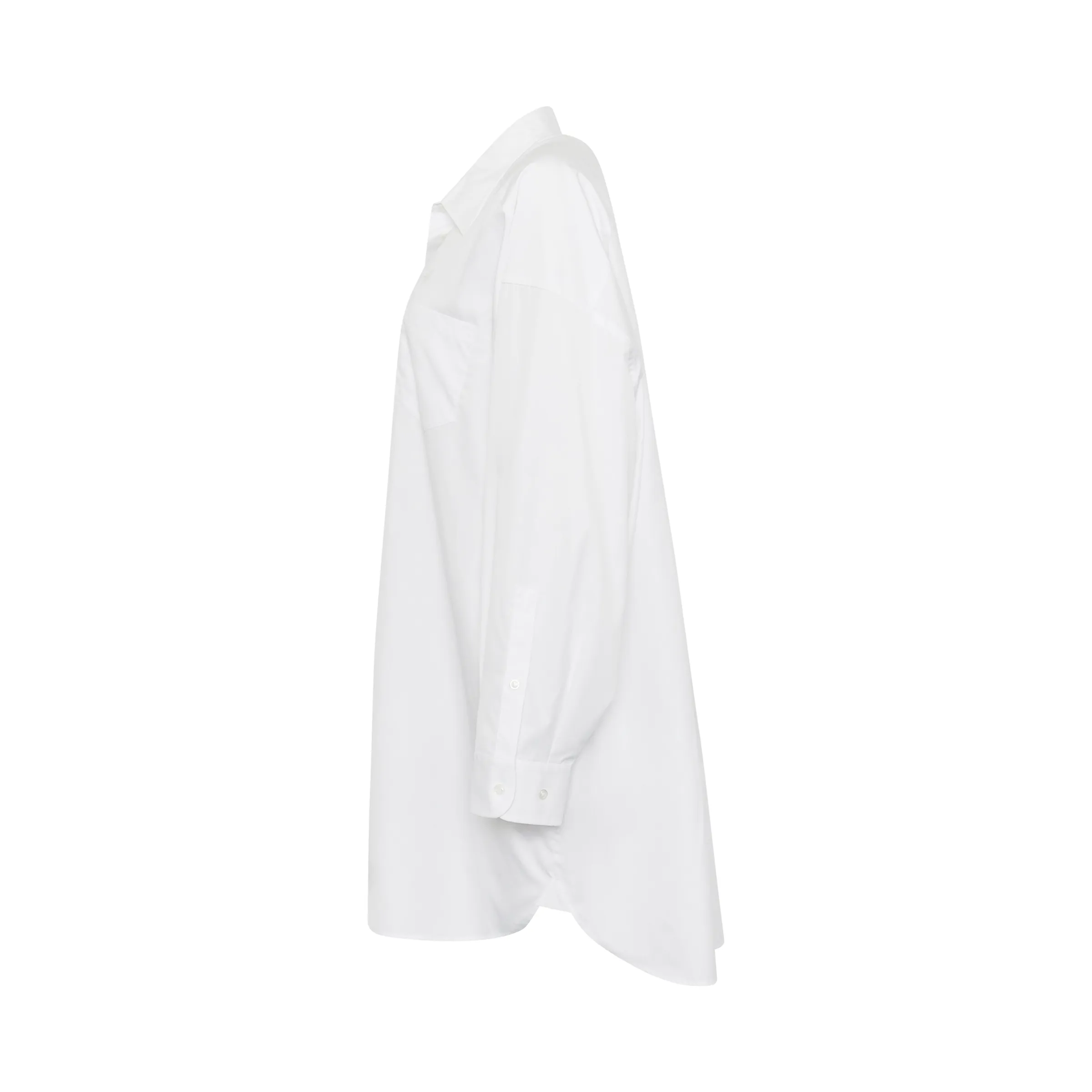Oversize Cotton Shirt Dress in White