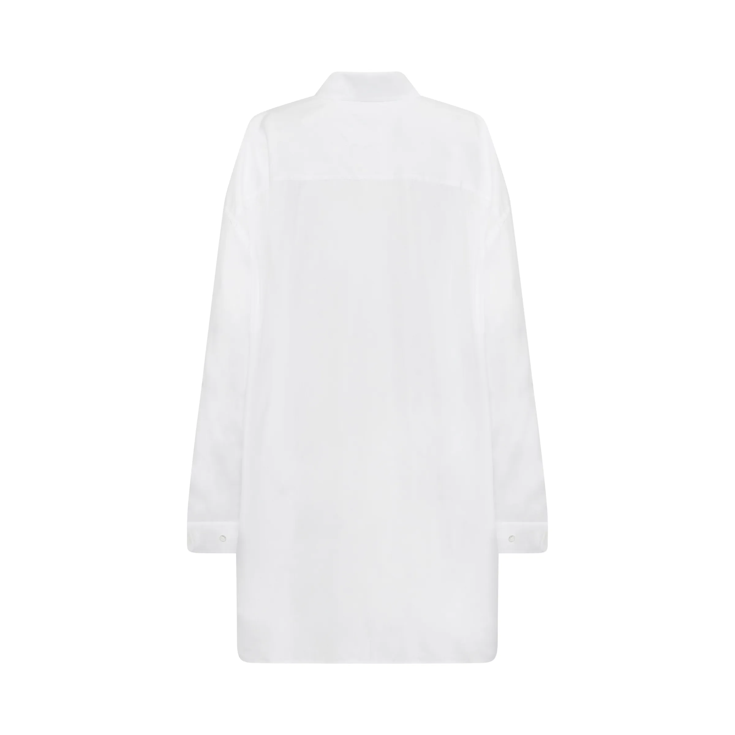 Oversize Cotton Shirt Dress in White