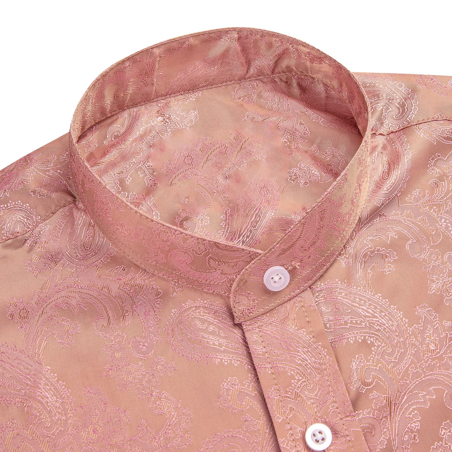 Pink Paisley Silk Men's Short Sleeve Shirt