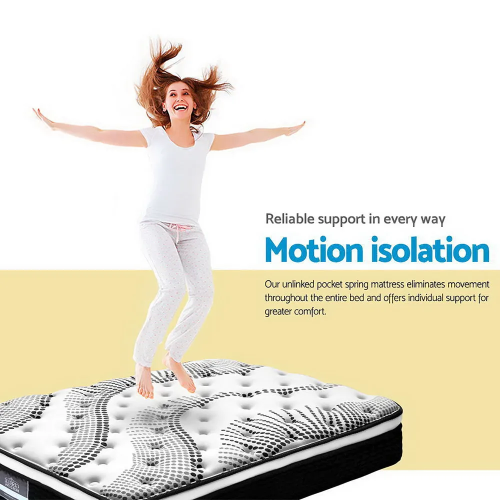 Plush Euro Top 32cm Queen Mattress, 5-Zone Support - Giselle Bedding