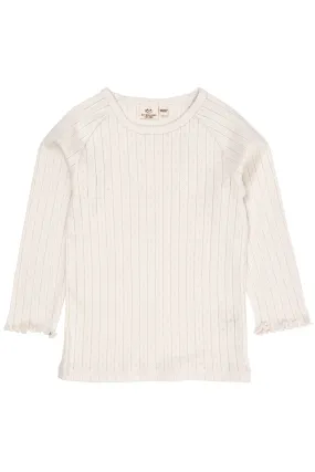 POINTELLE JUNIOR LS TEE - CREAM