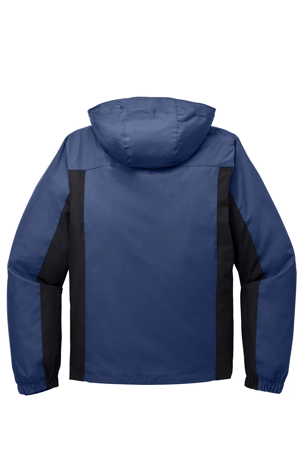 Port Authority Mens 3-in-1 Wind & Water Resistant Full Zip Hooded Jacket - Admiral Blue/Black/Magnet Grey