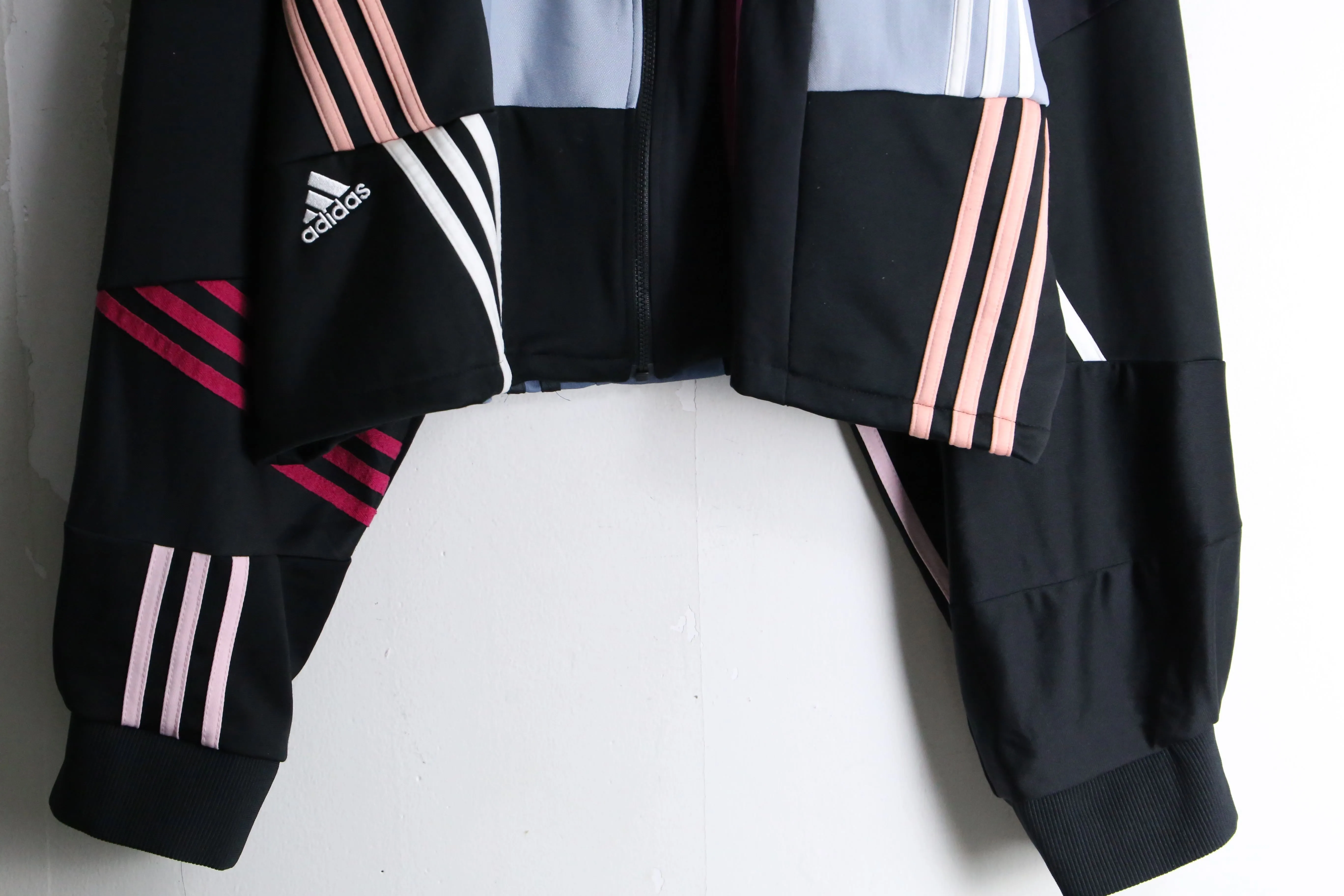 "Re:make" many line patchwork loose track jacket
