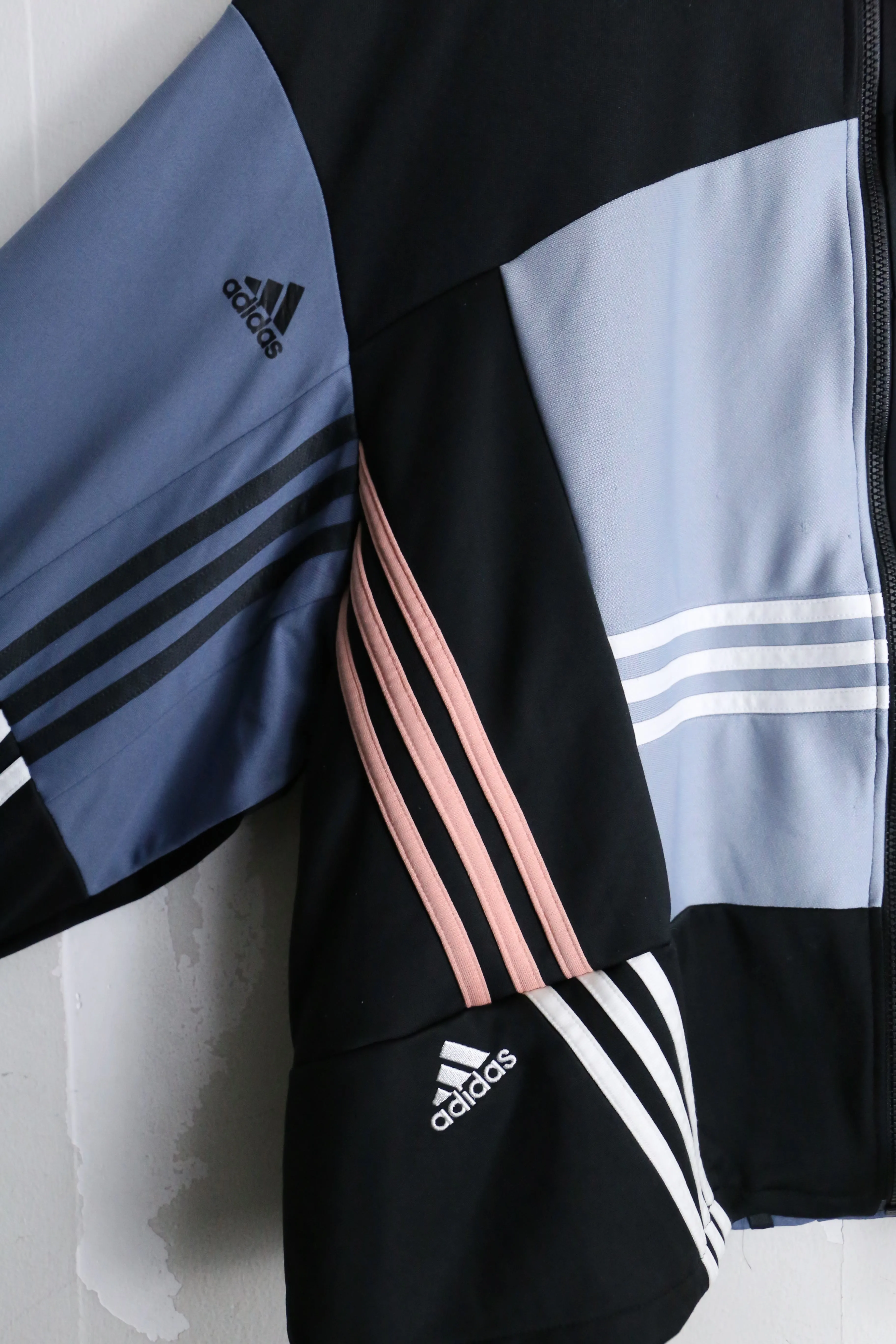 "Re:make" many line patchwork loose track jacket