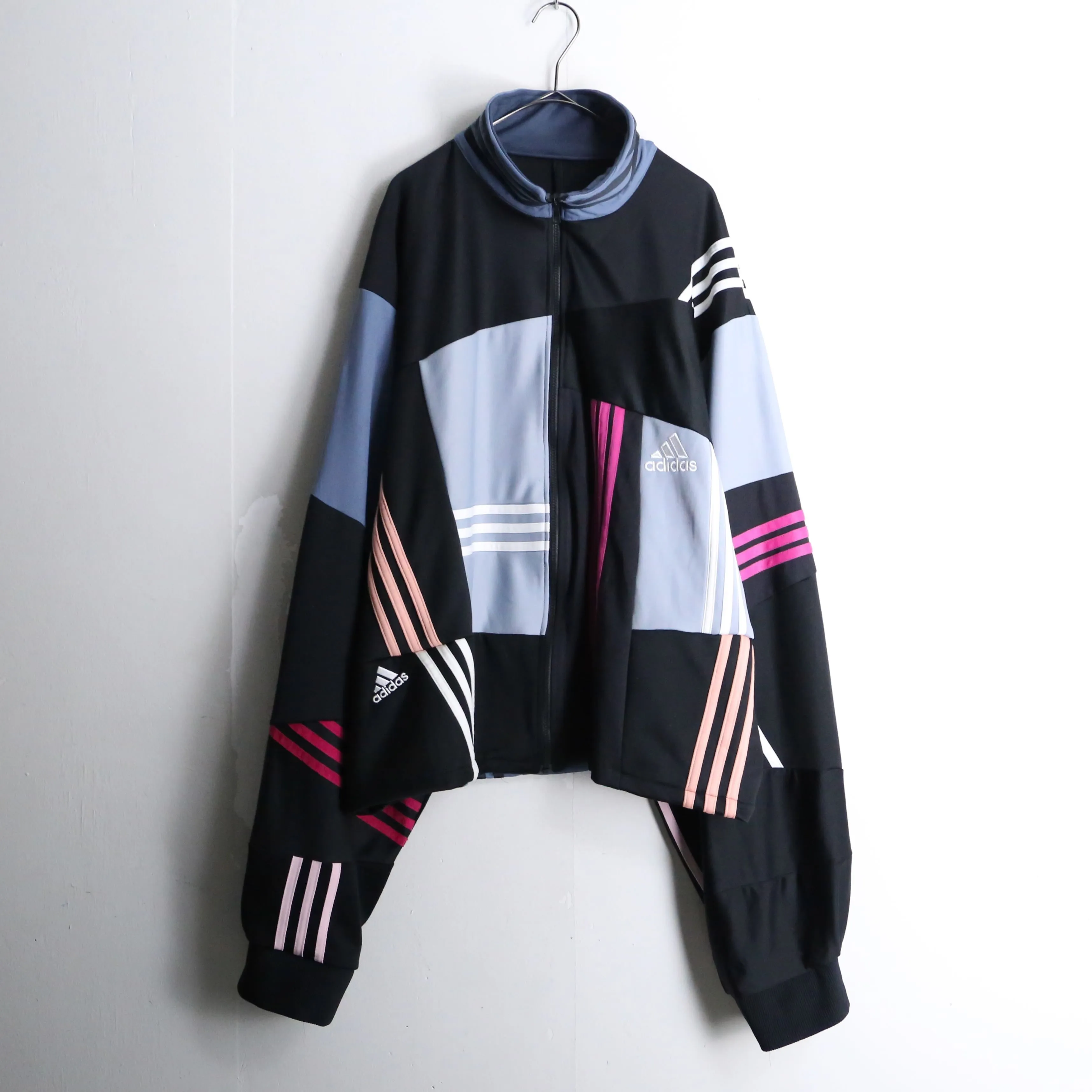 "Re:make" many line patchwork loose track jacket
