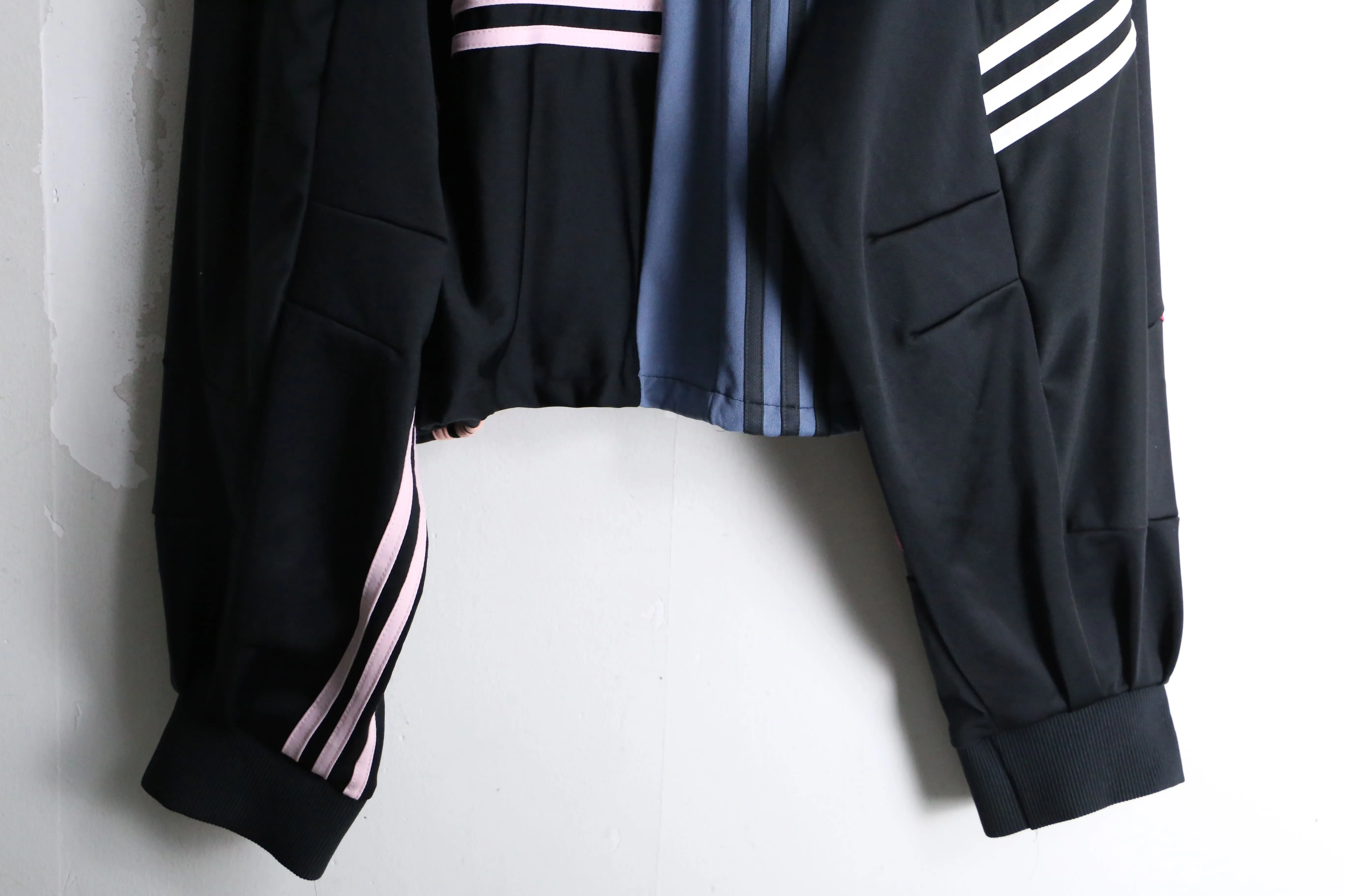 "Re:make" many line patchwork loose track jacket