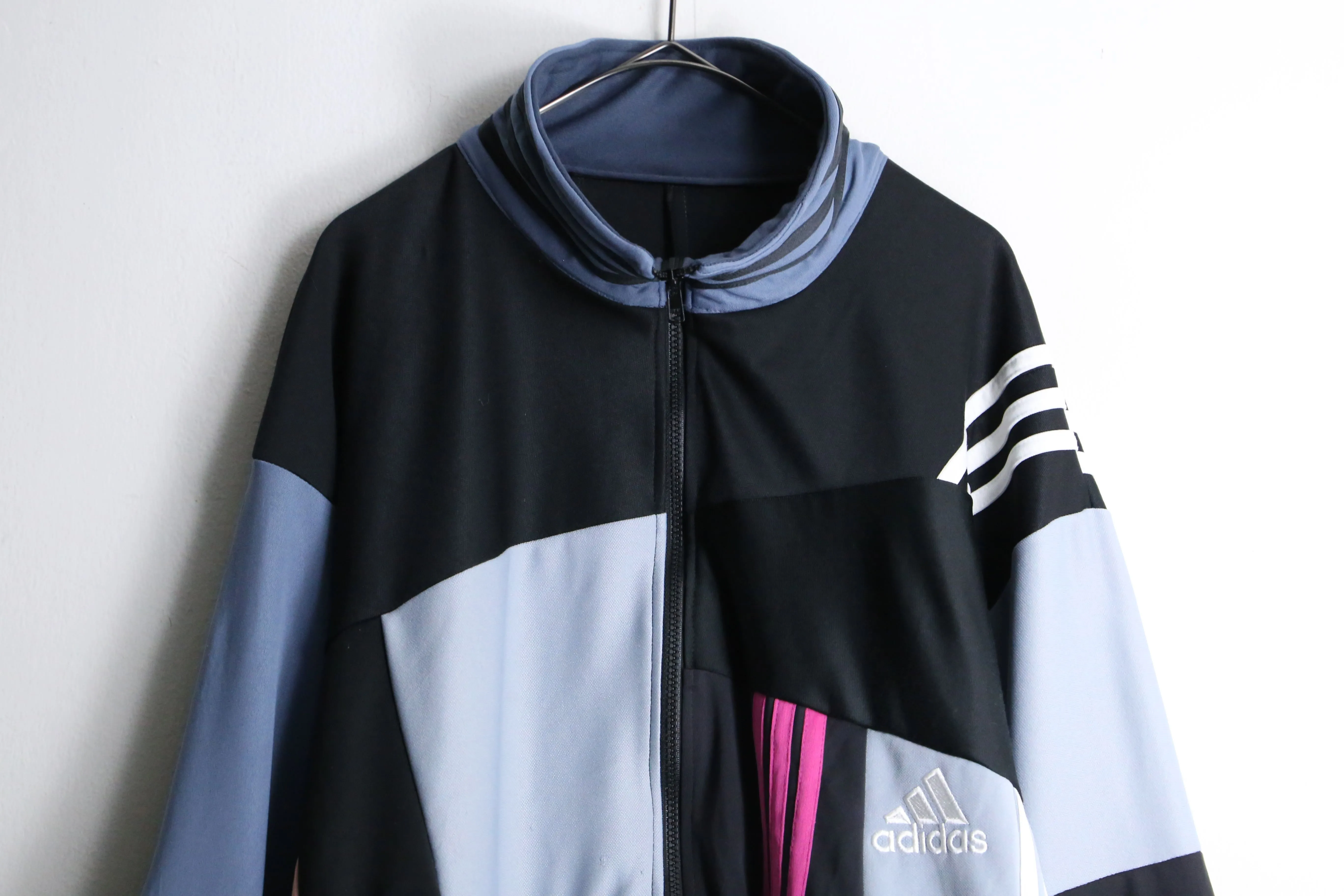 "Re:make" many line patchwork loose track jacket