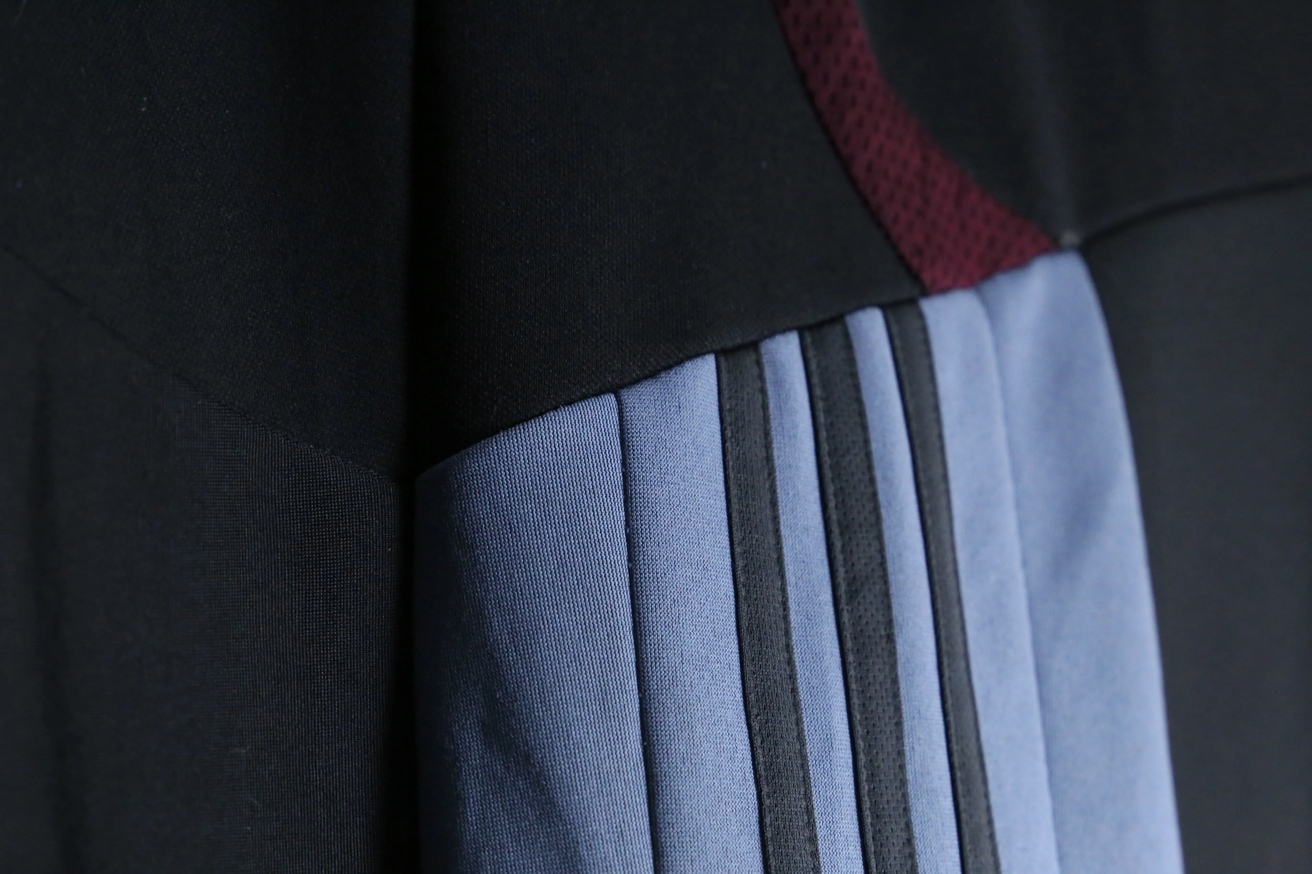 "Re:make" many line patchwork loose track jacket