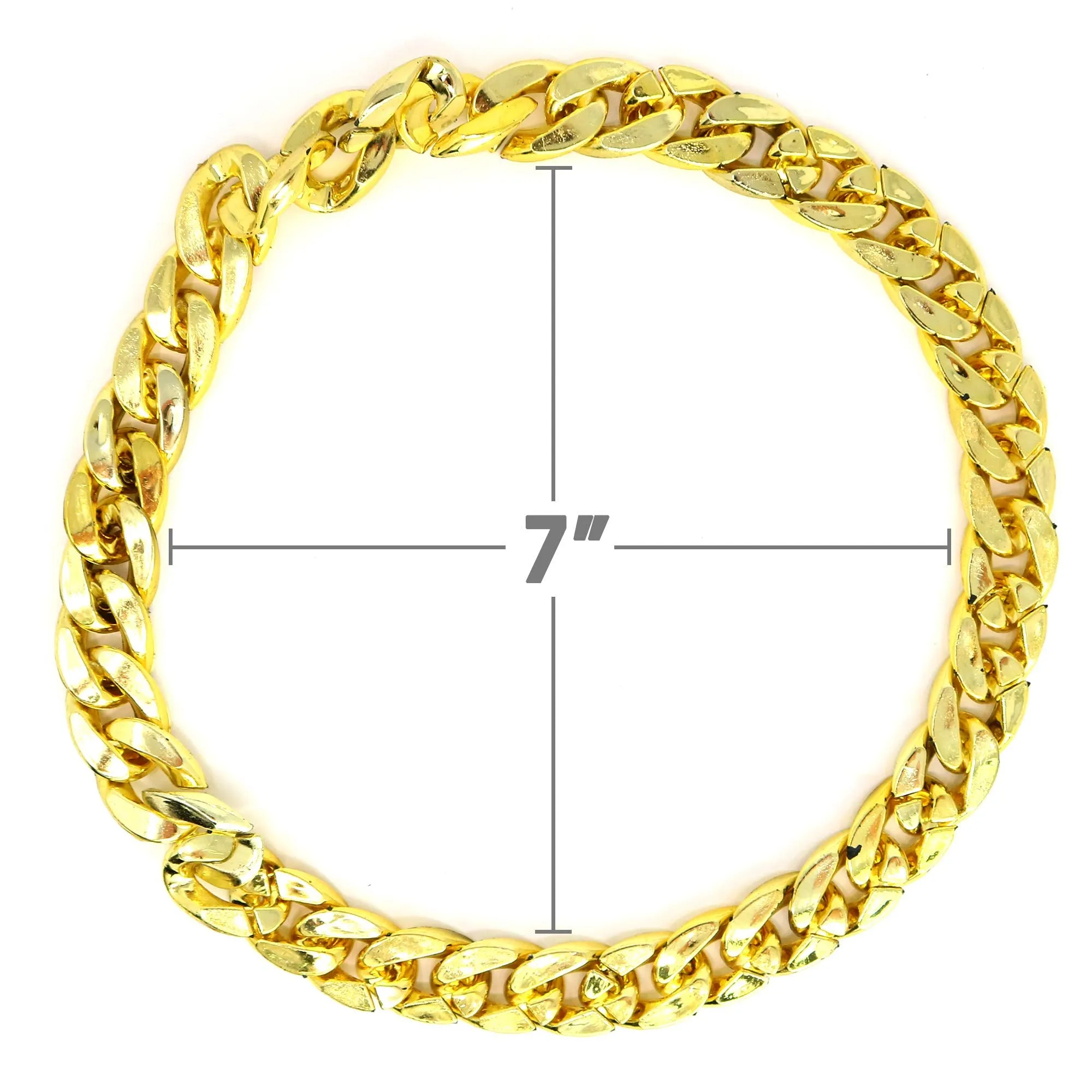 Rapper Gold Chain Accessory - 90s Hip Hop Fake Gold Costume Necklace - 1 Piece