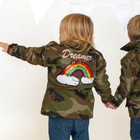 Reversible Sequin Rainbow Camo Jacket