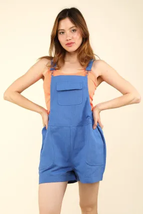 Royal Blue Adjustable Suspender Overall Romper