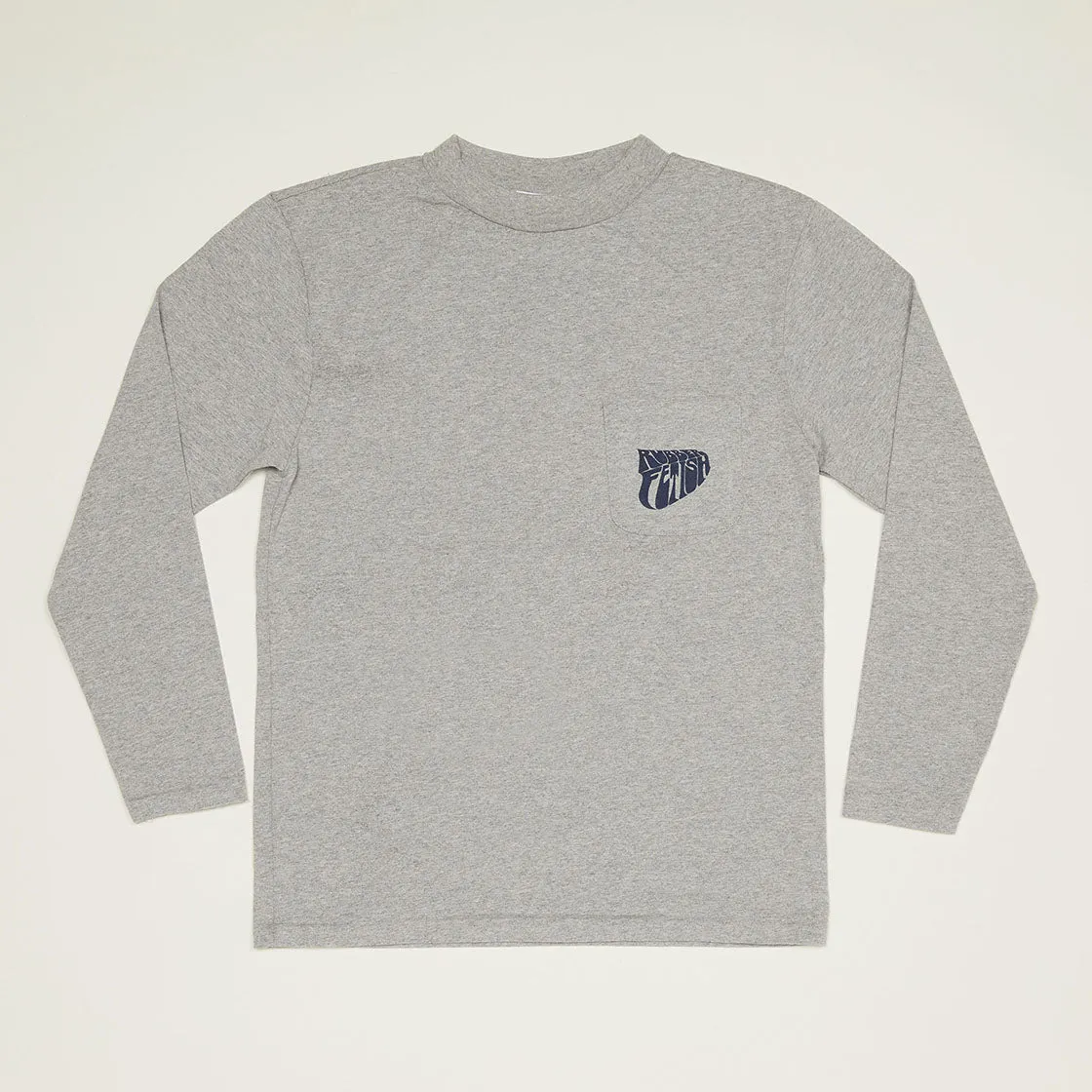 Rubber Fetish Mock Neck Long Sleeve T-Shirt (Heather Gray)