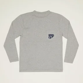 Rubber Fetish Mock Neck Long Sleeve T-Shirt (Heather Gray)