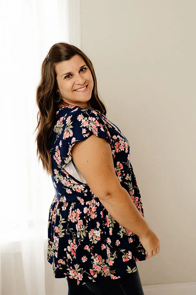 Ruffle Floral Babydoll Top