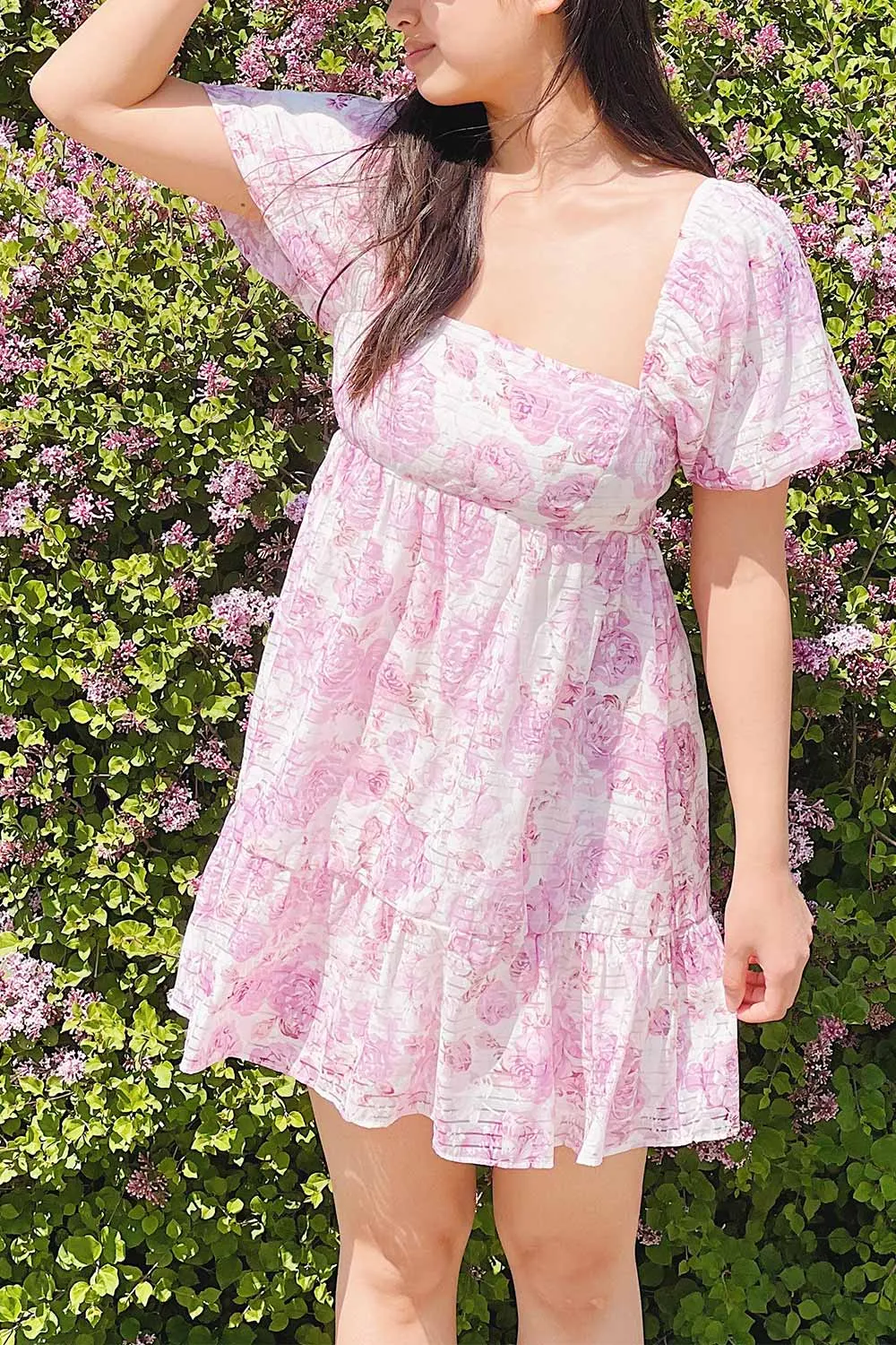 Satenn | Short Floral Babydoll Dress