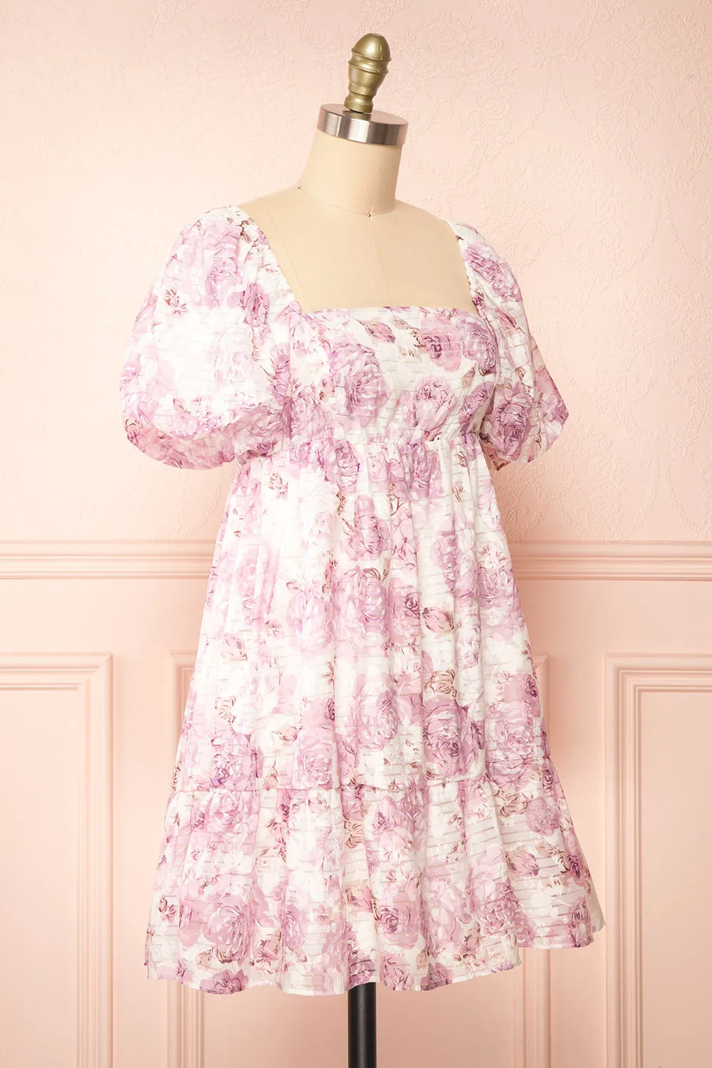 Satenn | Short Floral Babydoll Dress