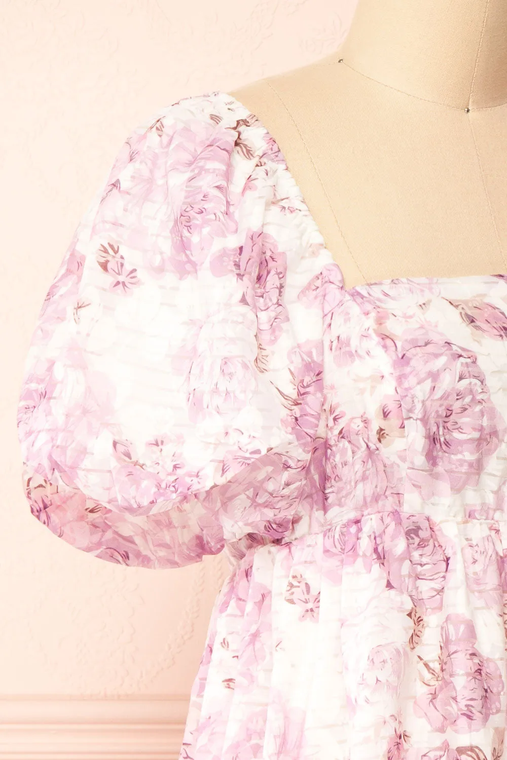 Satenn | Short Floral Babydoll Dress