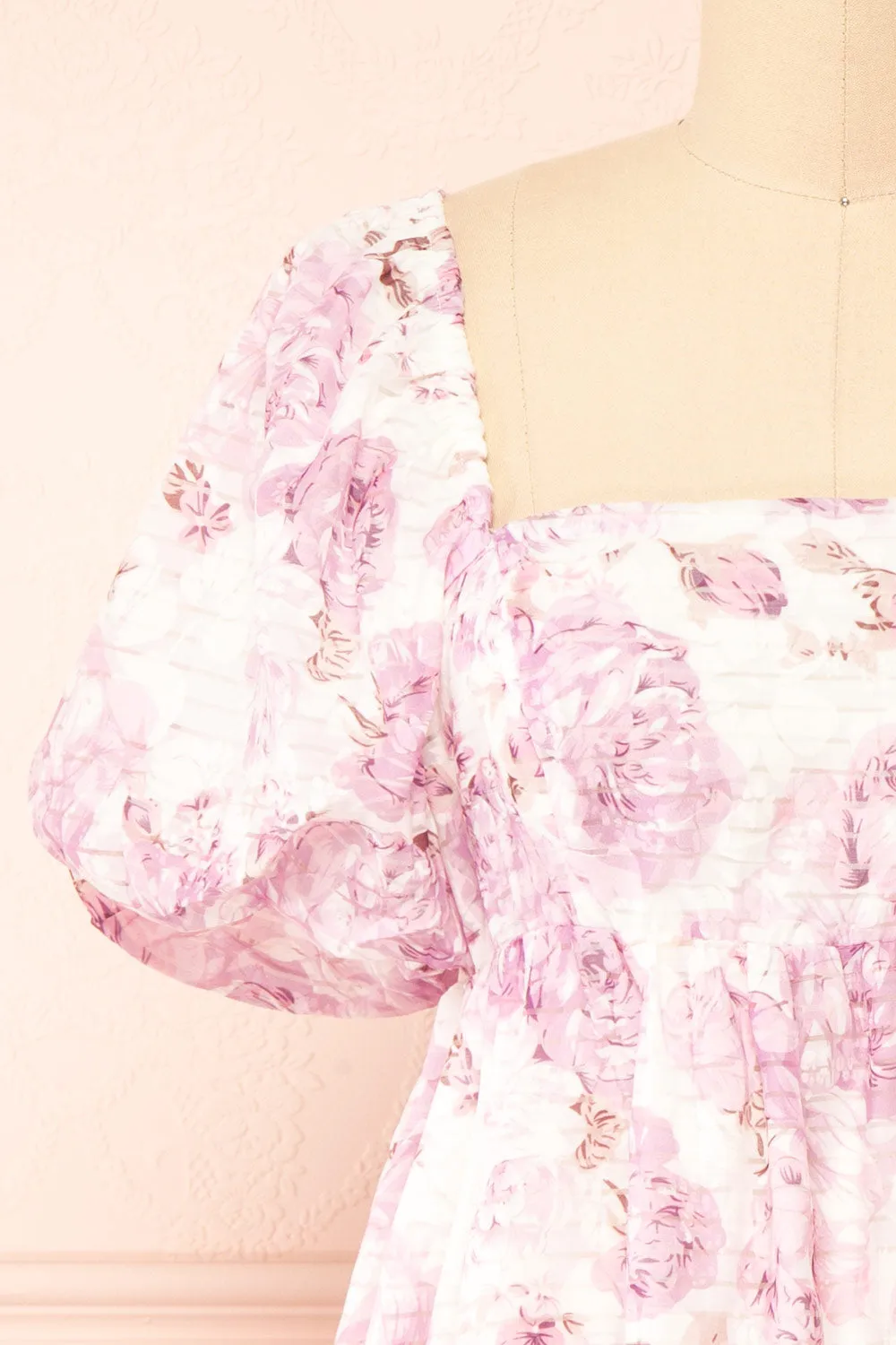 Satenn | Short Floral Babydoll Dress