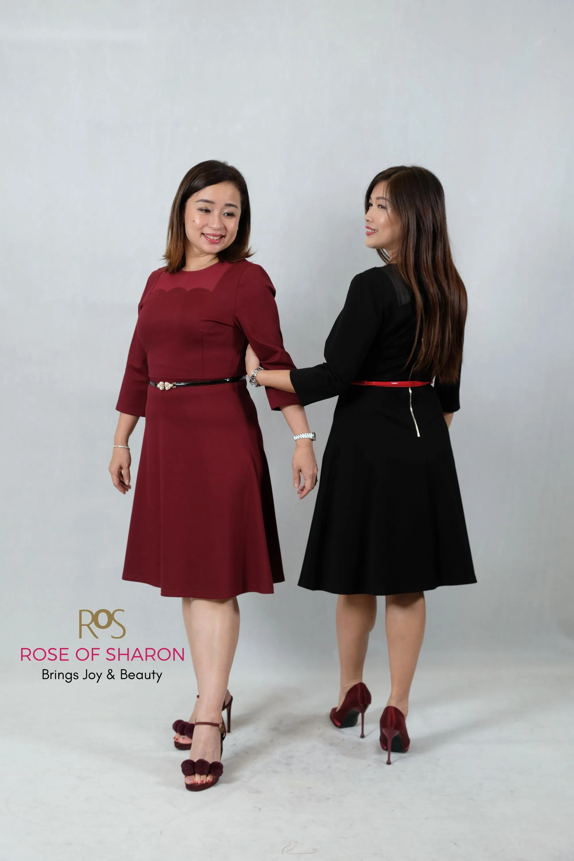 Scallop Collar Flare Dress