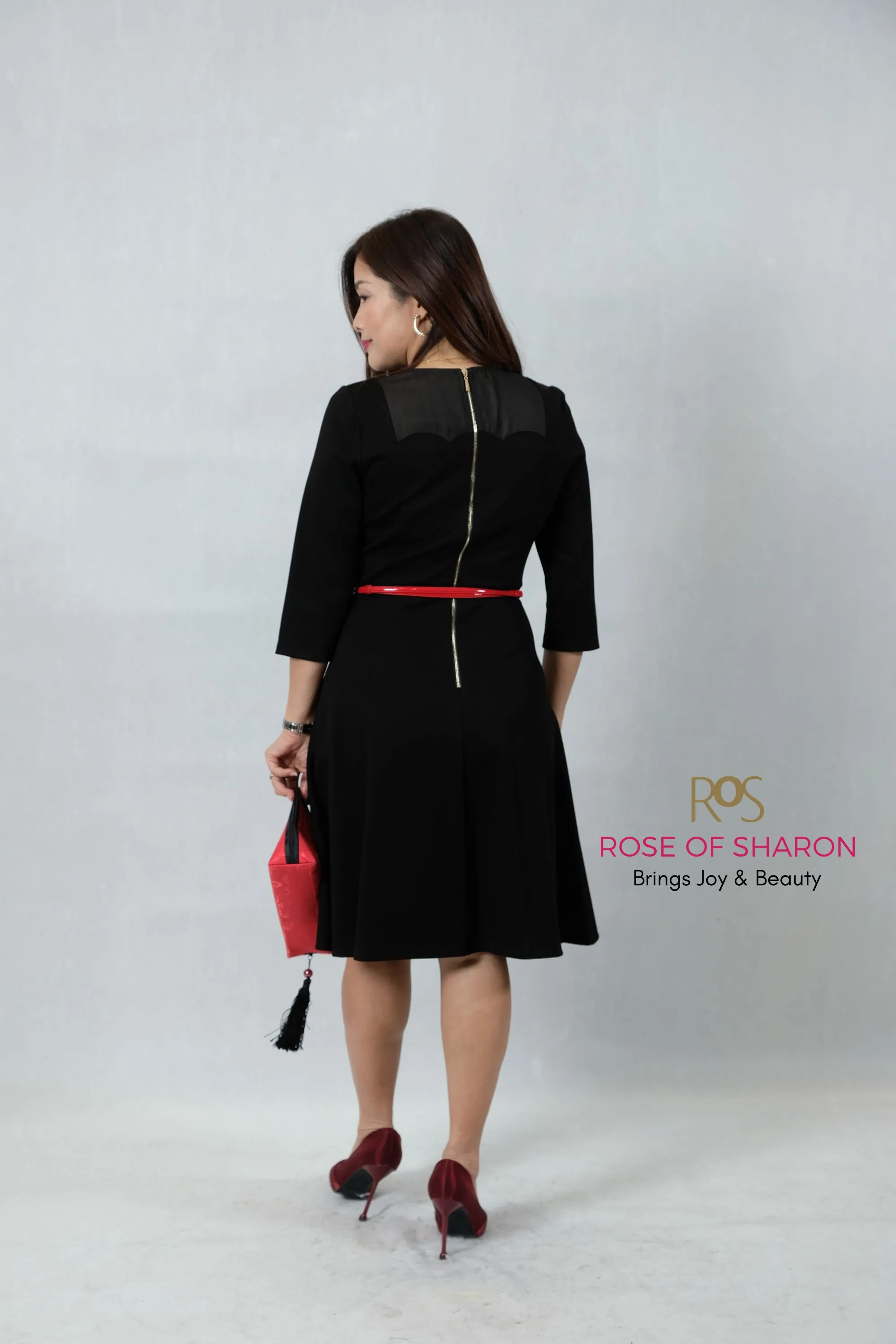 Scallop Collar Flare Dress