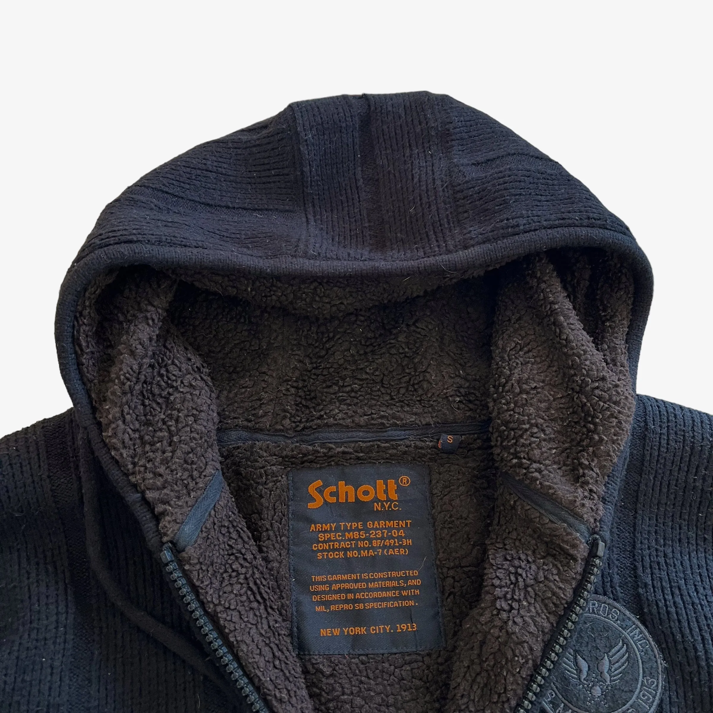 Schott Spec M85-237-04 Wool Blend Hooded Jacket
