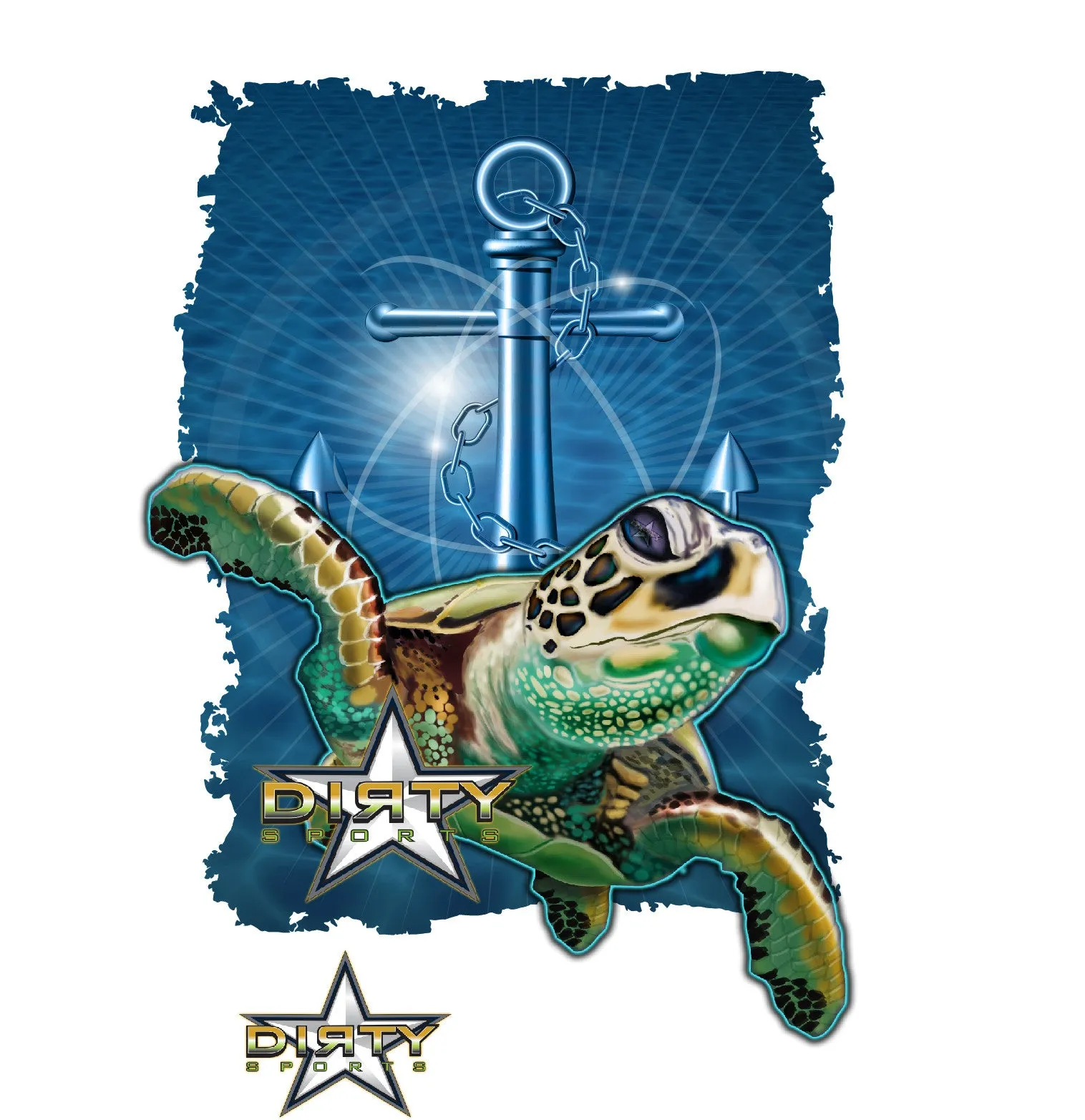 Sea Turtle, Anchor Series - Long Sleeve Polyester Fishing Shirt