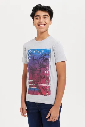 Senior Boys Grey Captain America T-Shirt