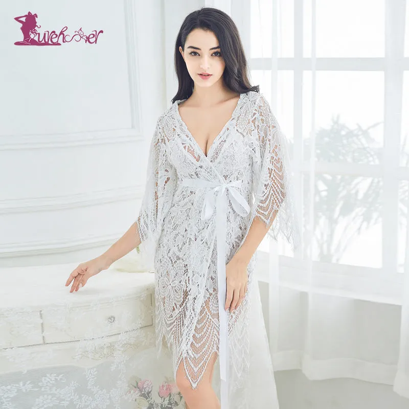 Sexy Lingerie Hollow Eyelashes Lace Babydoll Nighty Erotic Underwear