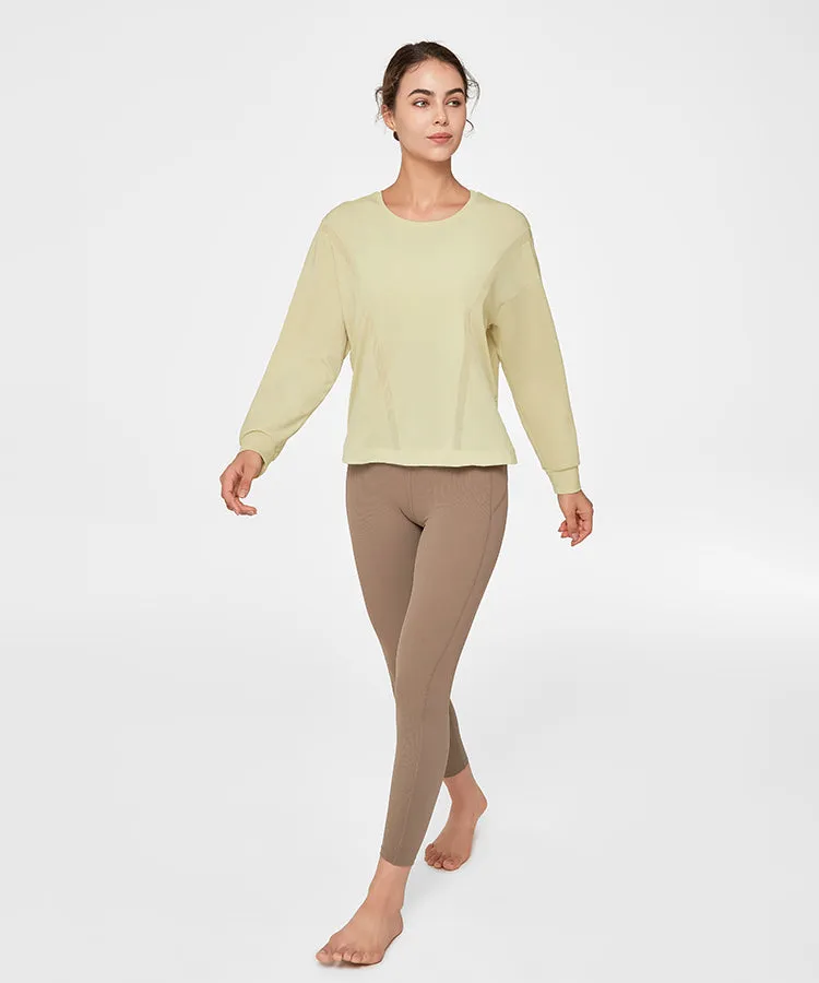 Shift Light Mesh Splicing T-shirt | Women's Long Sleeve T-shirt