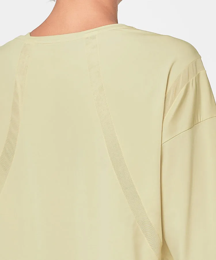 Shift Light Mesh Splicing T-shirt | Women's Long Sleeve T-shirt