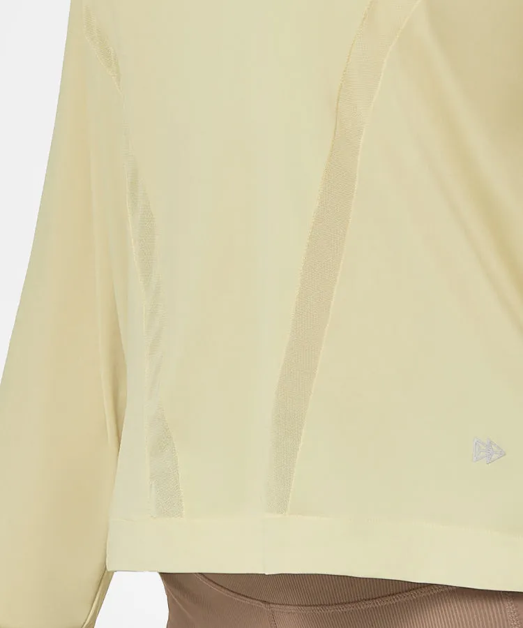 Shift Light Mesh Splicing T-shirt | Women's Long Sleeve T-shirt