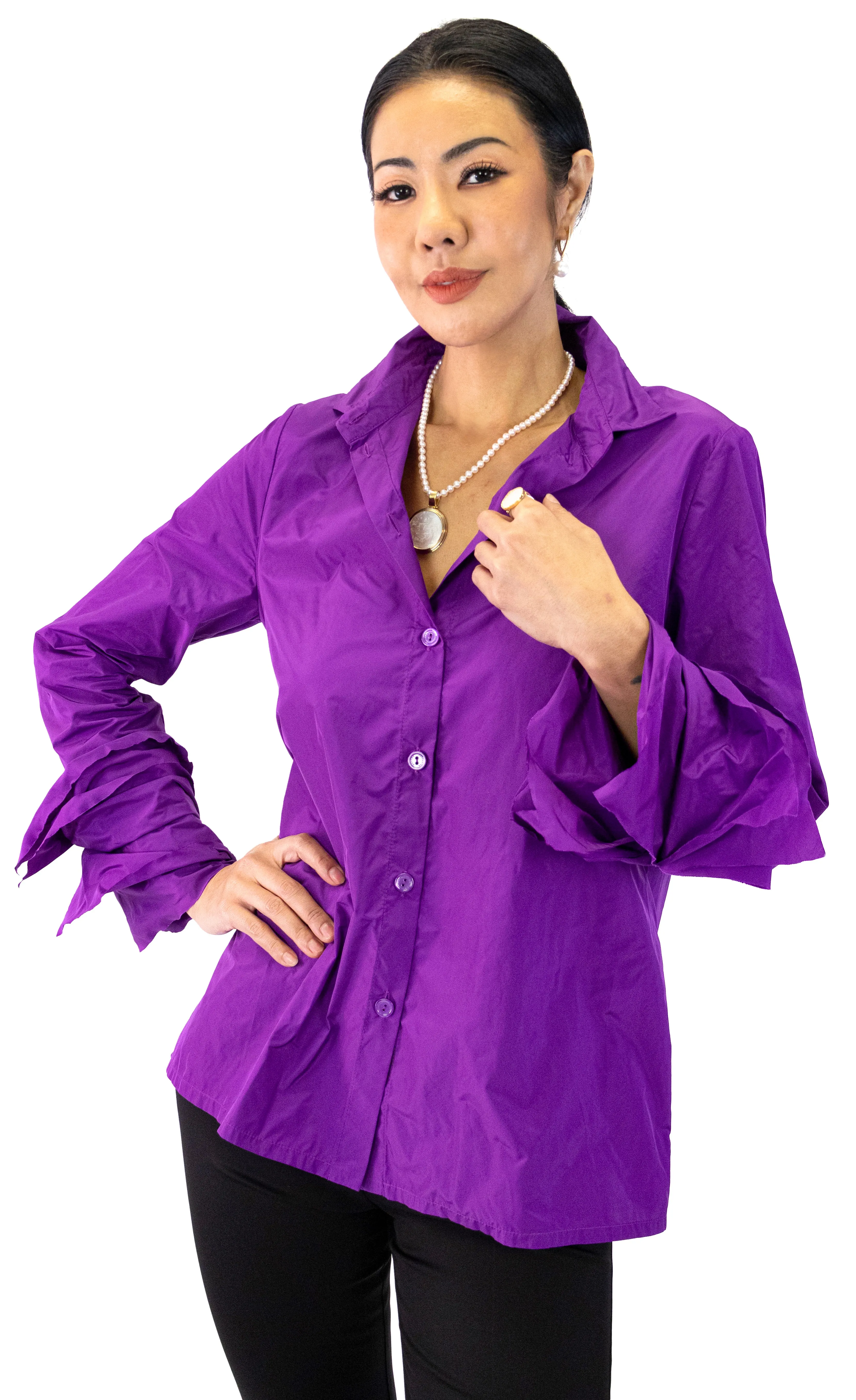 Smart Deco Blouse - Purple