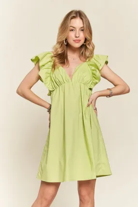 Smocked Back Ruffled Babydoll Dress