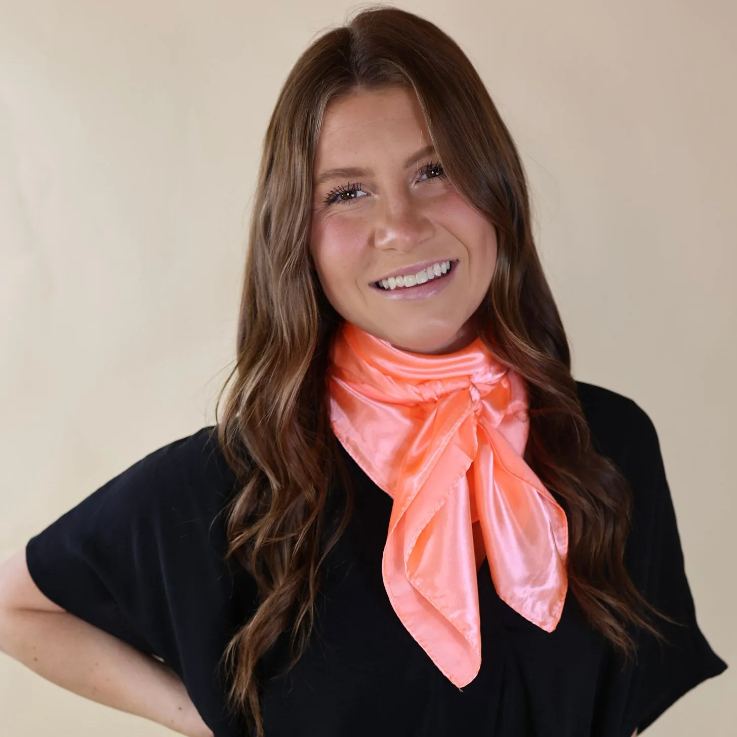 Solid Colored Scarf in Peach