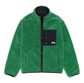 STÜSSY REVERSIBLE SHERPA JACKET - GREEN