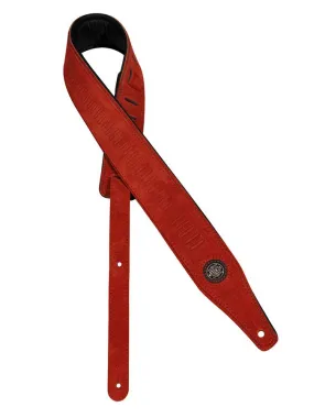 Suede Three Series Guitar strap, top quality suede, red