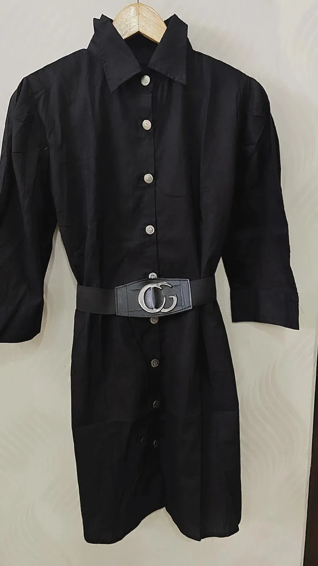 Summer Cotton shirt dress with belt