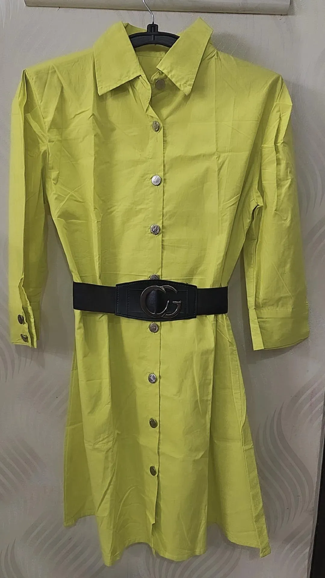 Summer Cotton shirt dress with belt