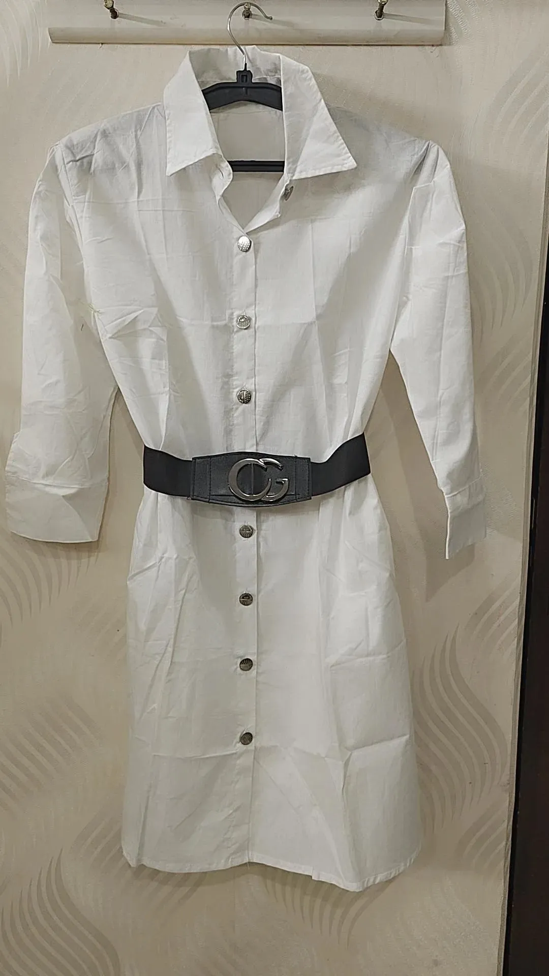 Summer Cotton shirt dress with belt