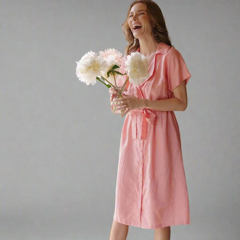Sustainable Elegance: Linen Midi Shirt Dress