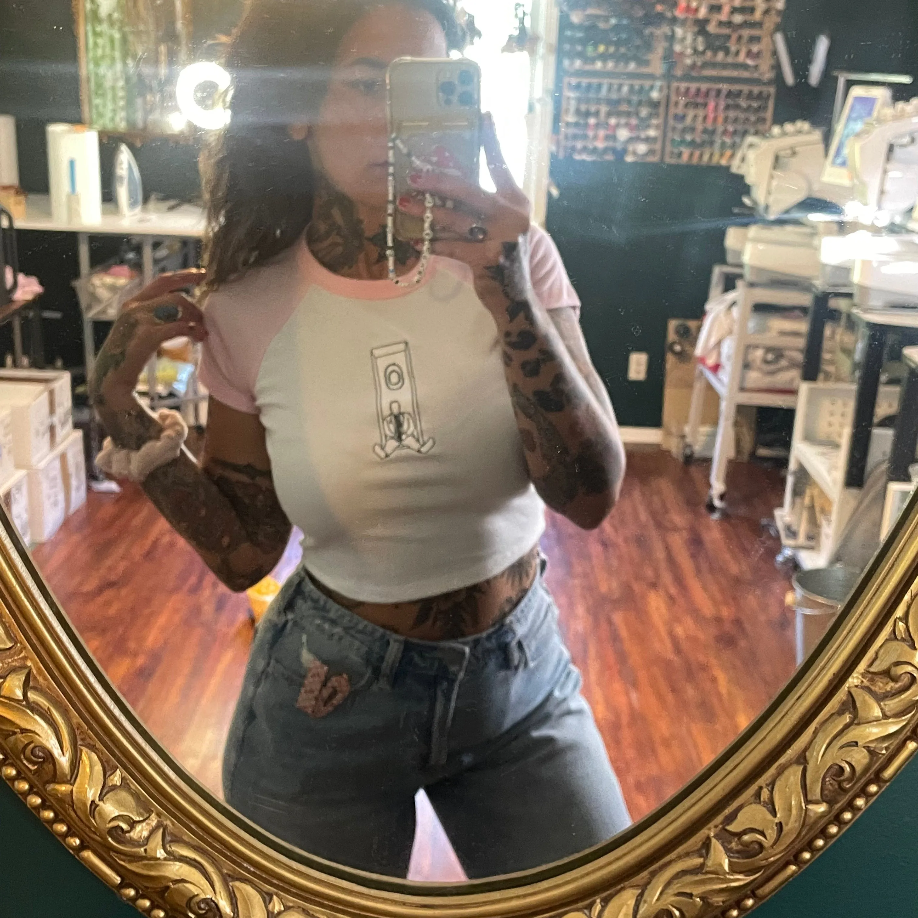 Swimming Embroidered Baby Tee
