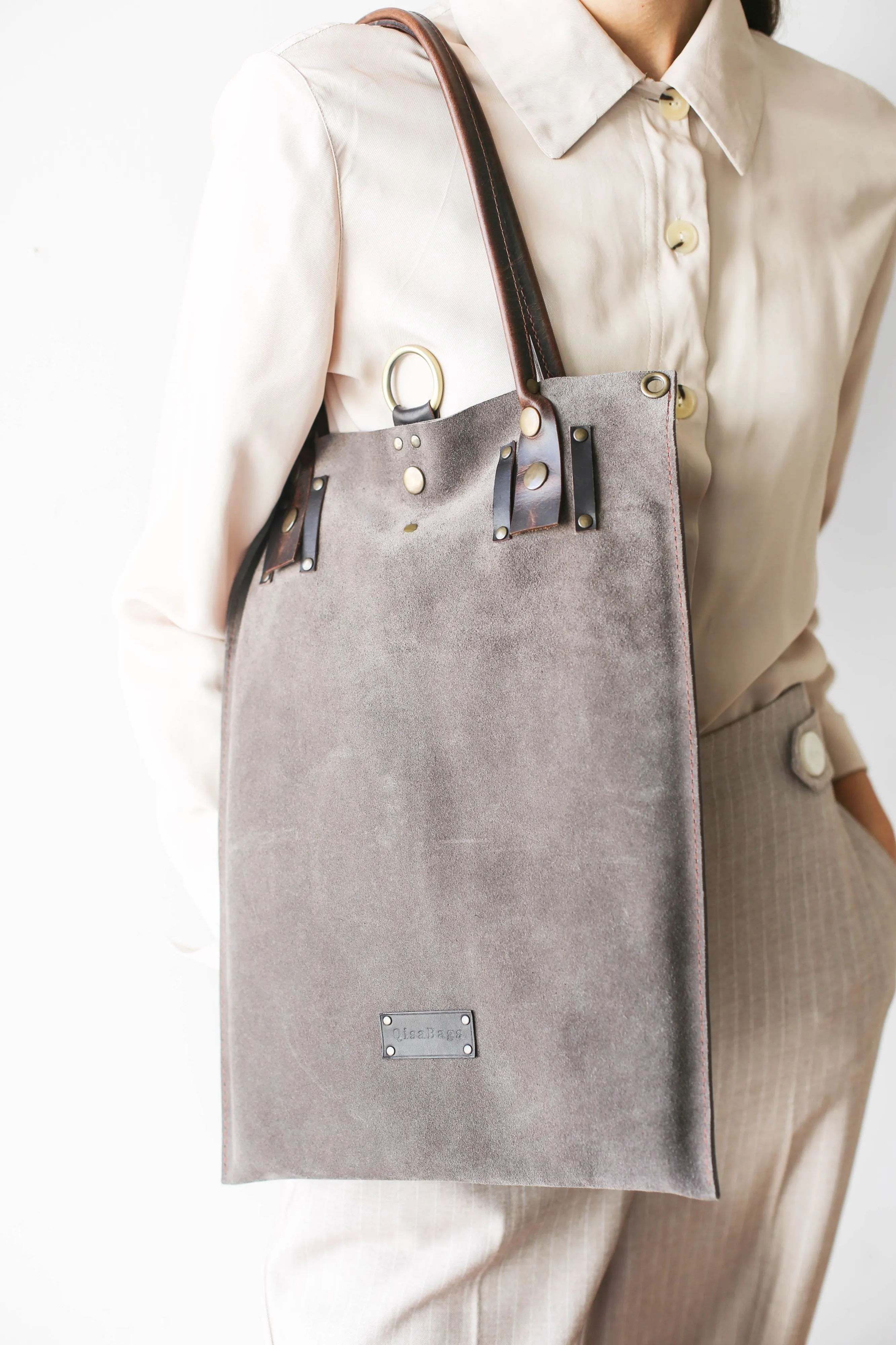 Taupe Suede Bag