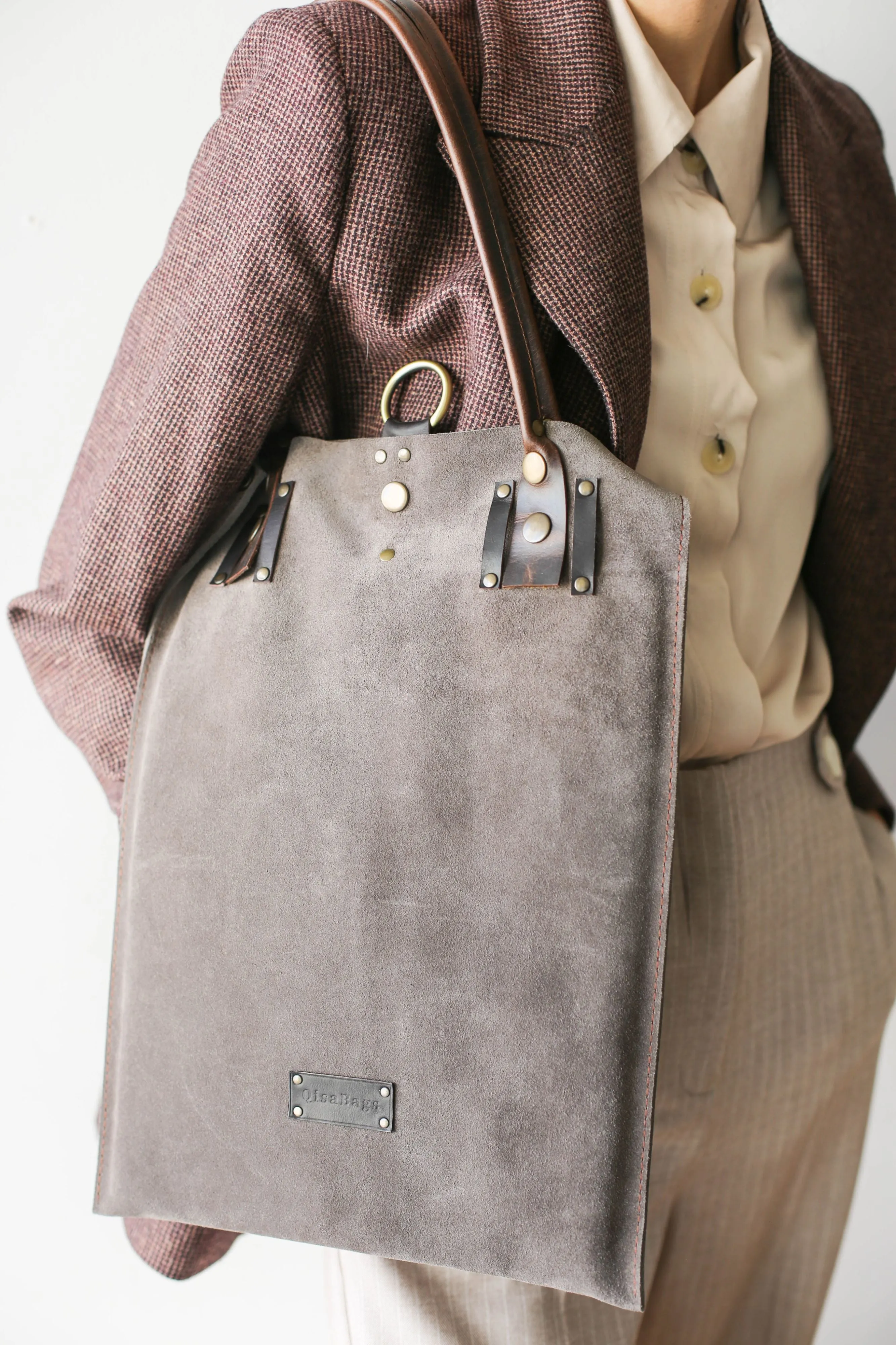 Taupe Suede Bag
