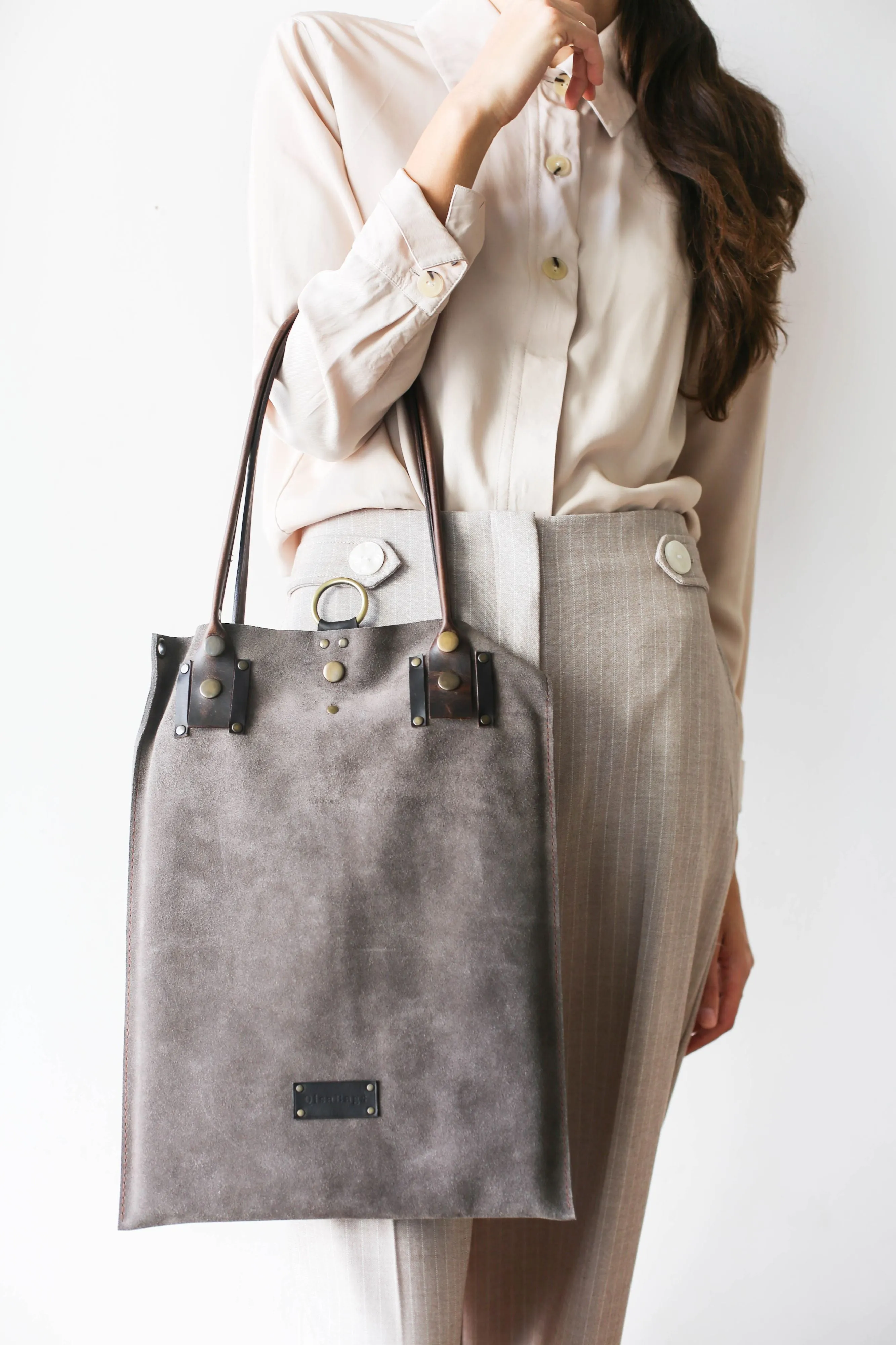 Taupe Suede Bag