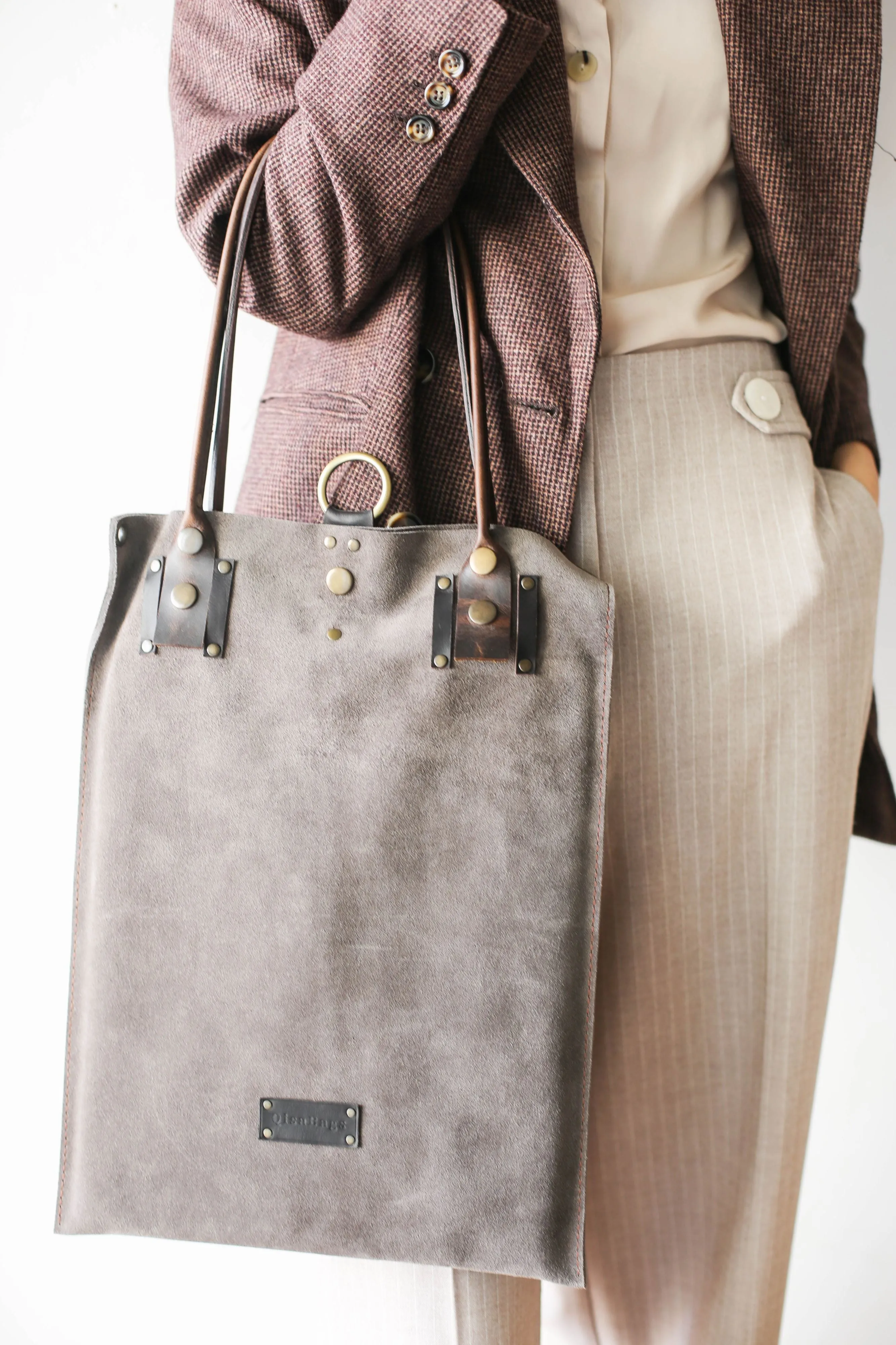 Taupe Suede Bag