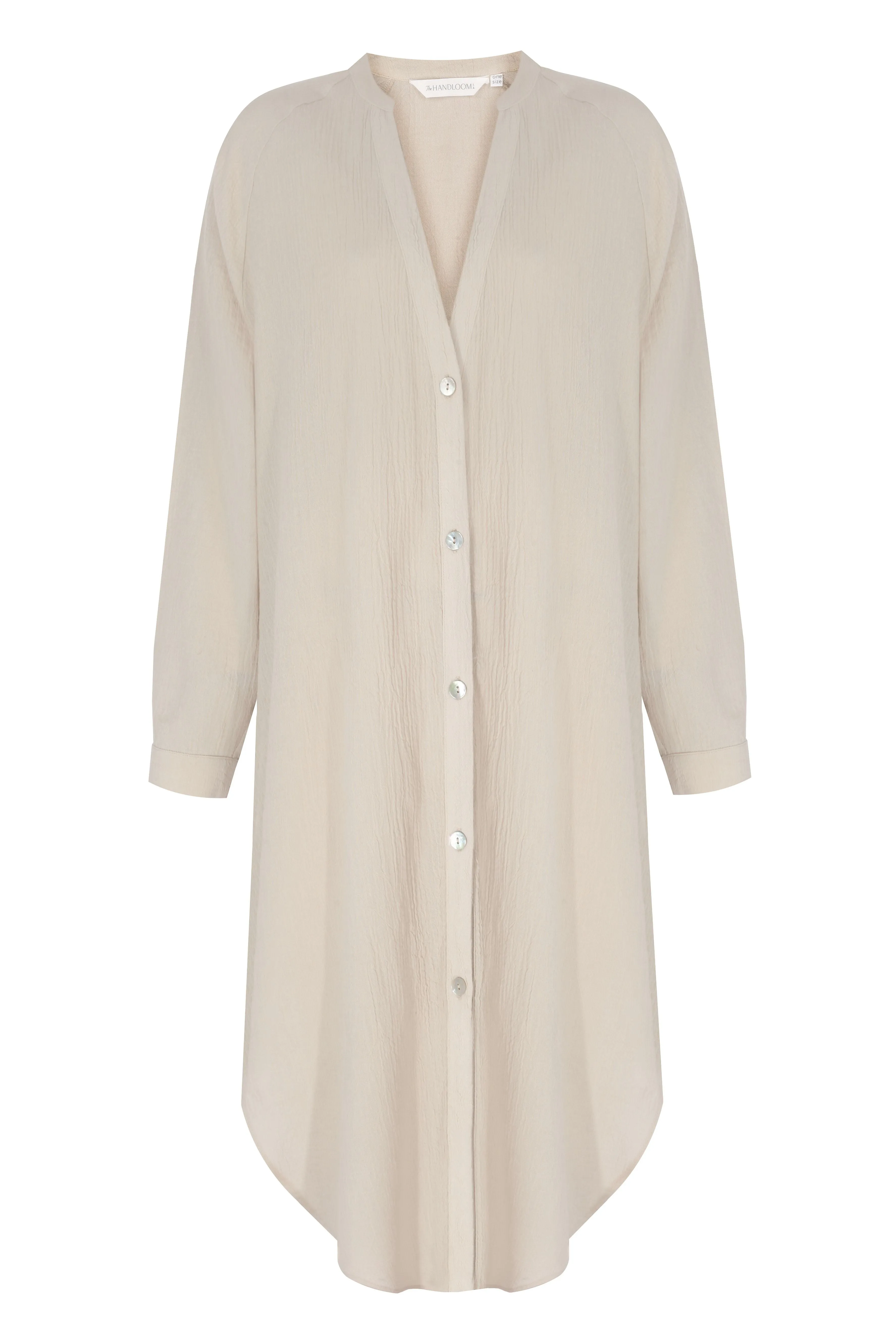 THE HAND LOOM Terra Shirt 100% Organic Cotton Womens Dress - Oatmeal