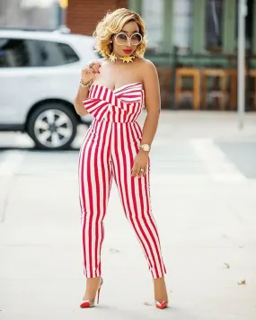 The Latest Boat Neck Bow Striped Set